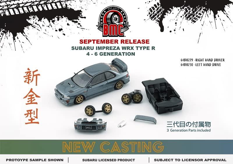 BM CREATIONS Subaru Impreza WRX 3 Dolphin Gray LHD Finished Product 64B0230 1/64 Type-R 4-6 Gen.