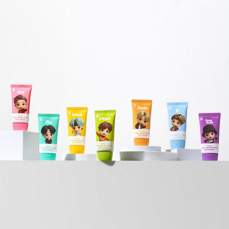 BTS TinyTAN Crème Solaire Hydratante Quotidienne 50ml SPF50+ PA++++ /RM JIN SUGA j-hope JIMIN V Jung Kook/ Marchandise Officielle Authentique, KPOP, Kbeauty
