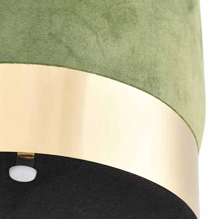 VidaXL Tabouret Vert moutarde et doré Velours 28 x 36 cm 249841