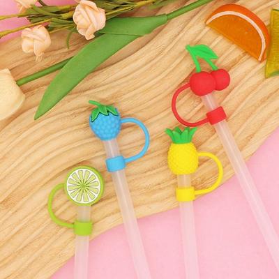 Dust-proof Drinking Dust Cap Reusable Straw Tips Cover Creative Silicone Straw Plug  Bottle
