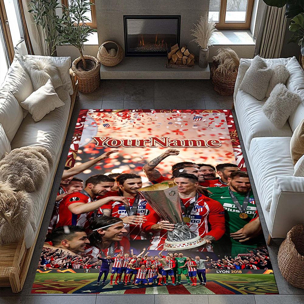 Atletico Madrid Customizable Name Floor Mat Perfect for Foyer Dormitory Living Rooms Decorate room Anti-slip Rug Office home decor Best for Christmas