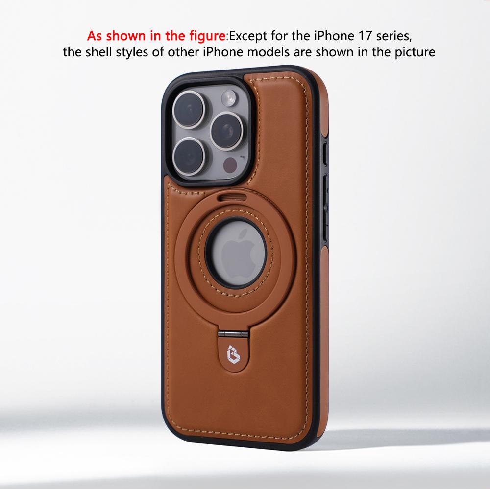 Business Magnetic Ring stand Leather Case For iPhone 17 Pro Max Air 16 15 14 13 12 Plus For Magsafe Wireless Charge Bumper Cover