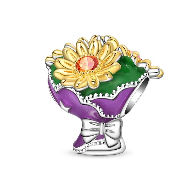 Original Copper Romantic Rose Flower House Camera Love Charms Beads Pendant For Bracelet Fine Diy Jewelry Gifts