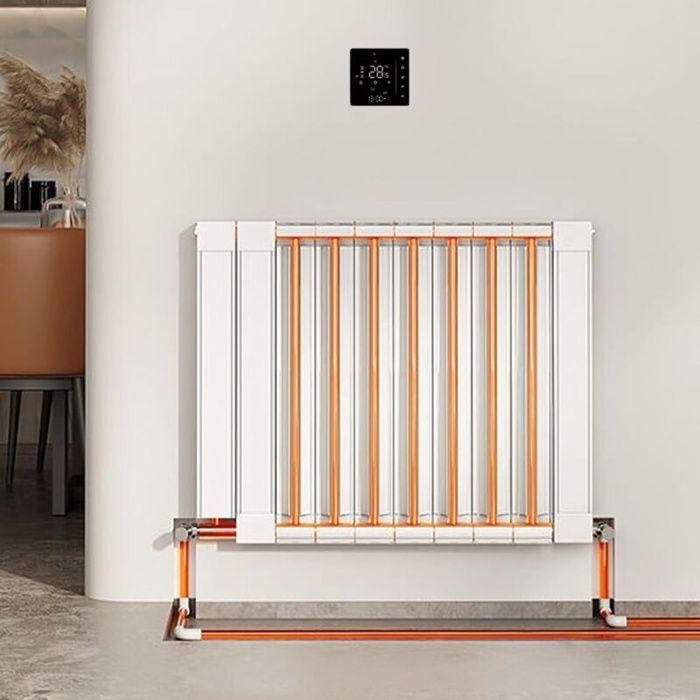 Thermostat WiFi programmable hebdomadaire 16A pour plancher chauffant - tactile, app Smart Life, Alexa/Home (noir)