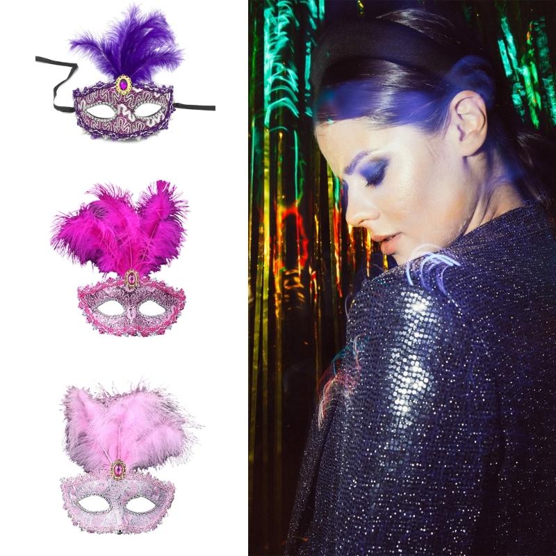 Masquerade Feather Mask for Women Venetian Mask Party/Balls Prom/Wedding/Wall Decorations Mardi Gras Mask Costume Mask