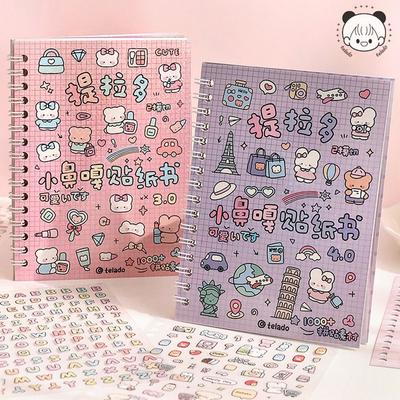 16 arkuszy Uroczy Kpopowy Dekoracyjny Notes ze Naklejkami Kreskówkowe Naklejki PET do Scrapbookingu Ponad 1000 Materiałów DIY Papier Washi Dziennik