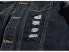 Große schwarze zerrissene Jeansweste für Herren – Weste im koreanischen Stil