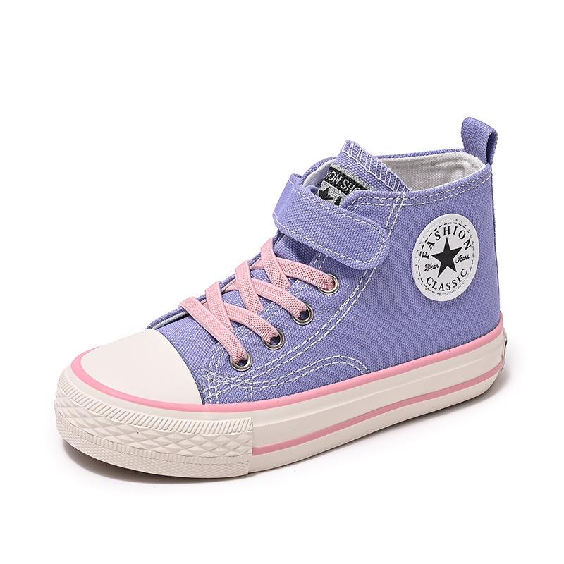 Kids' High-Top Canvas Shoes: Korean Style Spring Shoes for Boys and Girls