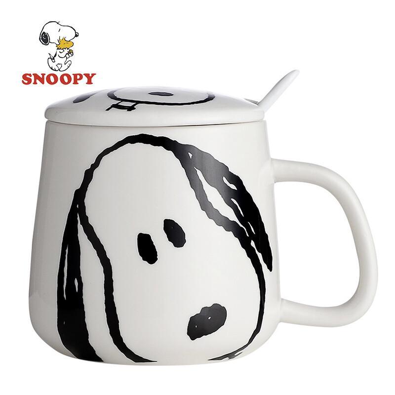 SNOOPY Керамическая кружка с крышкой и ложкой