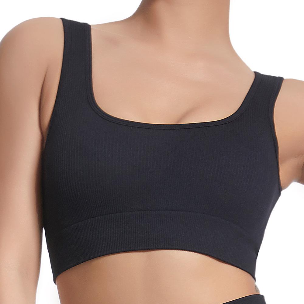 Hot-Selling Women's Seamless V-Neck Yoga Tank Top - Ribbed, High Elastic & Shockproof Sports Bra
