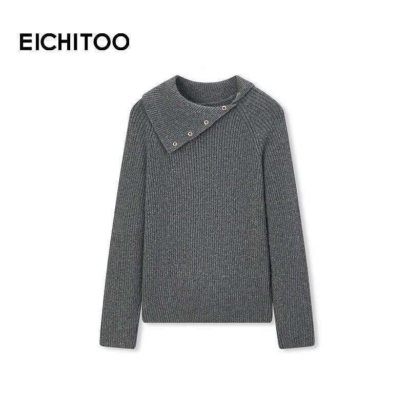 EICHITOO Women s Two-Way Collar Knit Top S