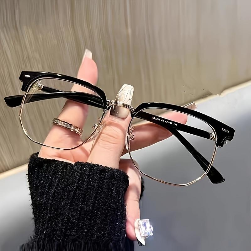 Men's And Women's Half-framed Ultra-light Glasses Frames Anti-blue Light Flat Glasses For Computers Mobile Phones