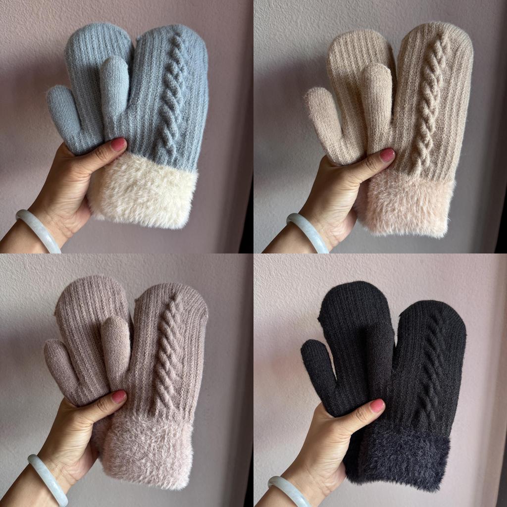 Unisex Alpaca Wool Knit Winter Gloves With Fleece Lining For Commuting And Outdoor Activities