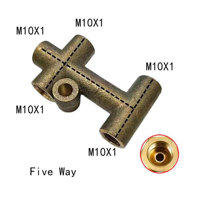 Copper 3 Way T Piece Brake Pipe Connector AN3 M10X1.25 M12X1 M12X1.25 Union Fittings Straight Brass Connector Car Accessories