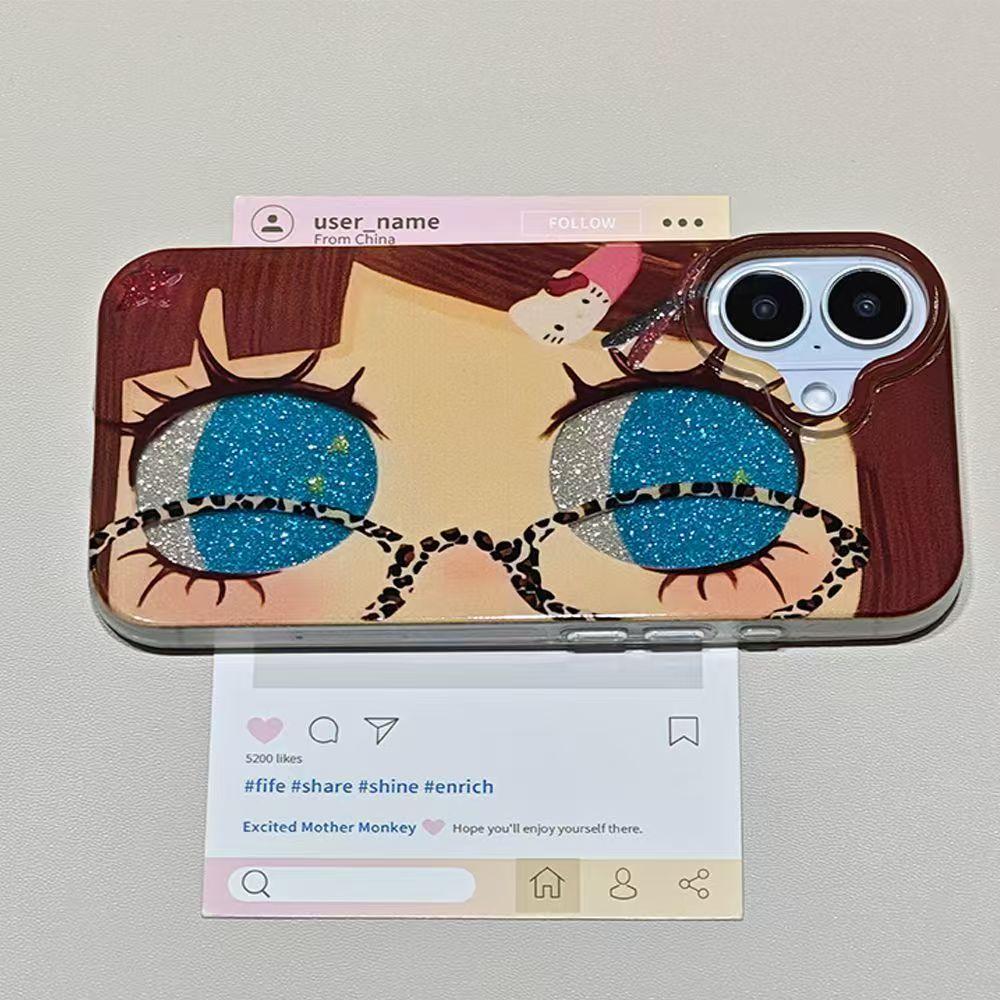 Kawaii Girl Big Eyes Feather Texture Phone Case for Huawei Honor X9d X7d 400 200 X6a X8b X7a X9a X7b Smart Plus Lite Pro 4G 5G