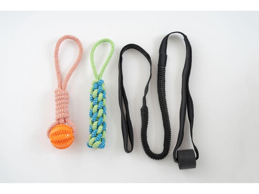 Interactive Dog Teething Toy: Tug-of-War Rope with Bite Ball and Night Light, for Indoor or Outdoor Play