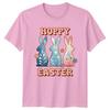 Hoppy Easter Unisexs TShirt Bunny Watercolor Groovy Spring Holiday