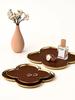 AhunderJiaz Light Luxury Ceramic Leather Storage Tray Desktop Jewelry Clover Display Tray Living Room Home Decoration