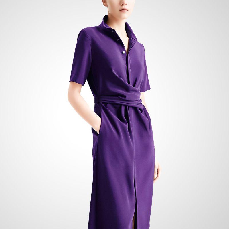 

Рубашка Божественный Темперамент Приталенная А-силуэт Юбка Средний, Длинный и Короткий Рукав Purple S