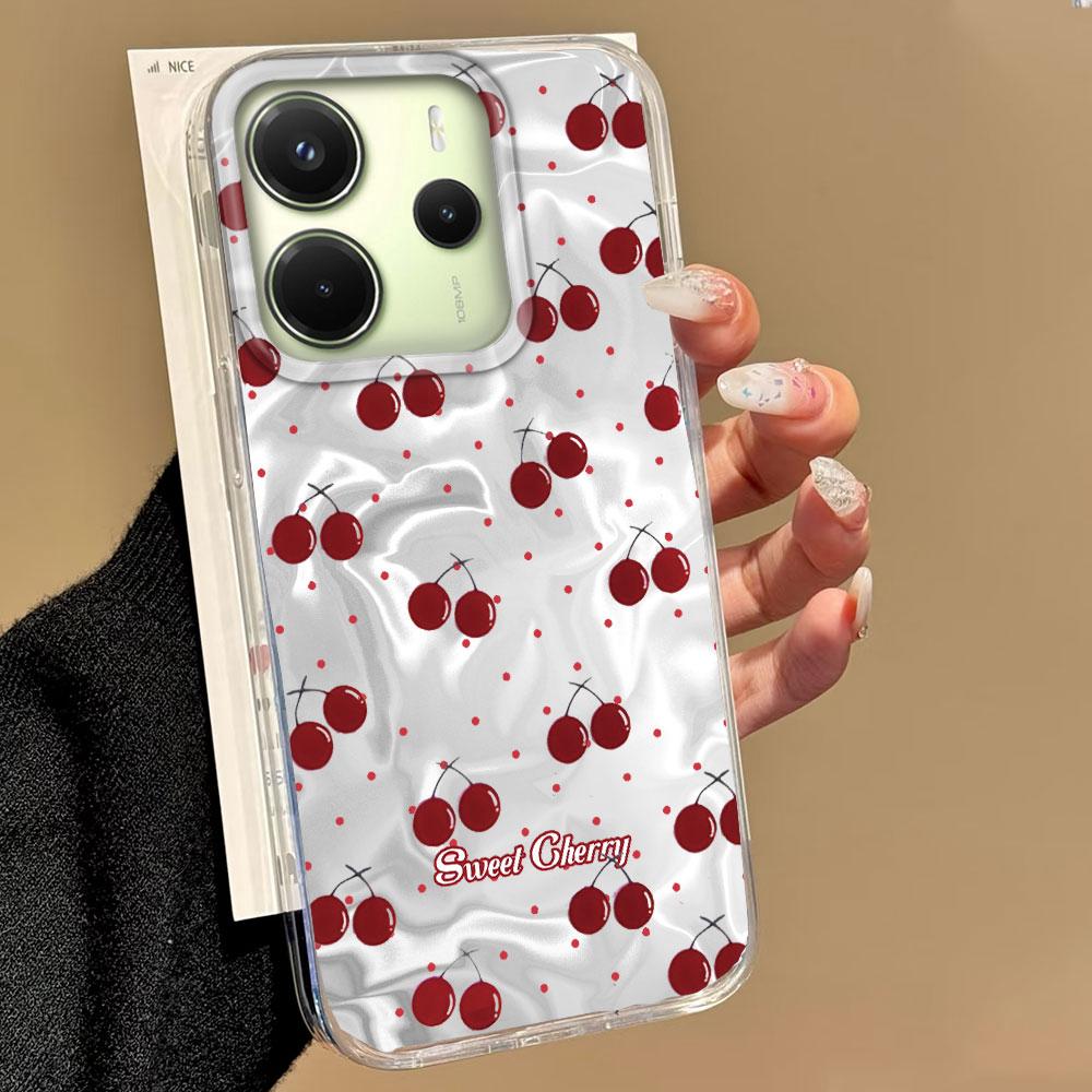 Summer Cherry Fruit Women Girls Phone Case for Xiaomi Redmi Note 14 13 12 11 11S 10 9 8 Pro 9C 13C 14C A5 A3 A4 A3X A1 A2 Cover
