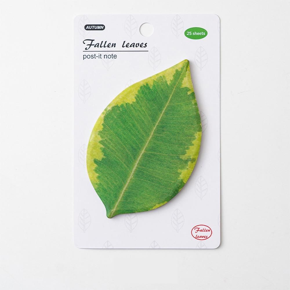 New DIY Leaf Sticky Notes Self-Adhesive 25 Sheets/Book Leaf Paper Pad Plant Leaf Stickers