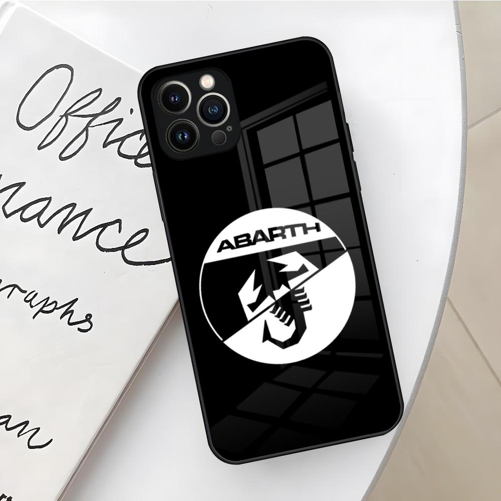 ABARTH Italy Car Phone Case for Iphone 16 15 14 12 11 13 Pro Max Mini X Xr Xs Se 8 Puls glass Cover
