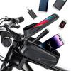 Bike Front Frame Bag Water Proof EVA Hard     Top Tube Bag Cycling Pouch with Touchscreen TPU Film