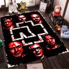 Red and Black Abstract Faces Rug Non-slip Rug Suitable for Living Room and Bedroom Sofas