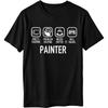 Neu eingetroffen Für ihn Rundhals-T-Shirt Baumwolle Multitasking Problemlösung Braucht Kaffee Wird reisen Maler Alltags Damen Oberteil