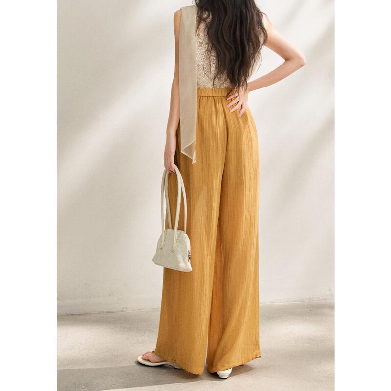 Relaxed Fit High-Waist Cooling Tencel Wide-Leg Pants