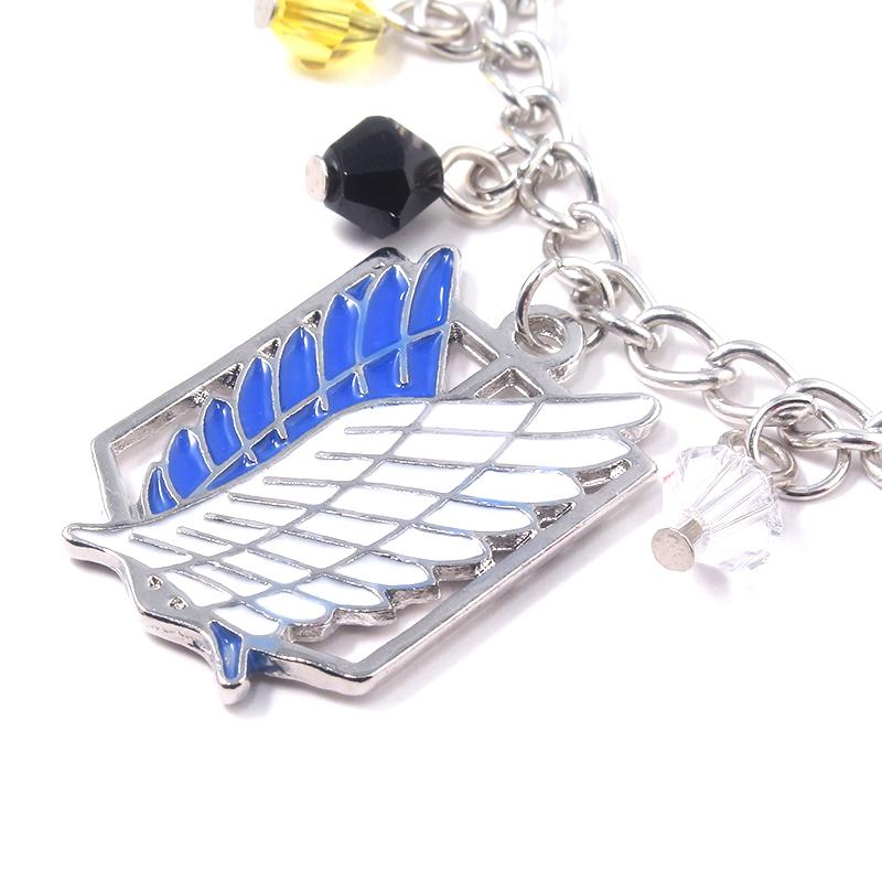 Anime Attack On Titan Charms Bracelet Wings of Liberty Freedom Scouting Legion Eren Bangle Bracelets for Women Men Jewelry