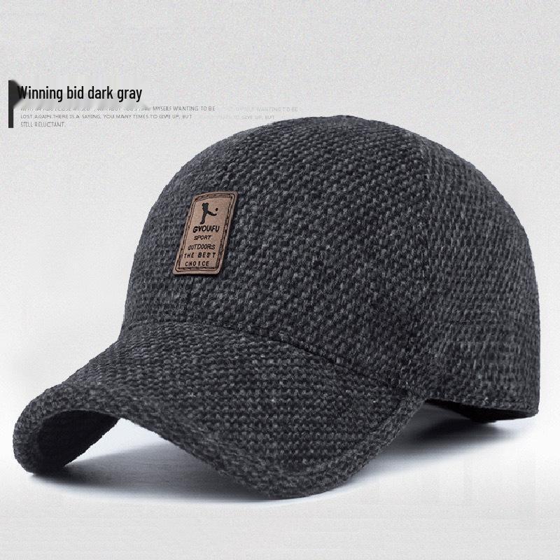 Men's Winter Windproof Velvet Baseball Cap with Ear Protection for Outdoor Travel