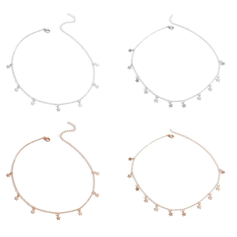 Star Necklace Pendant Chain Necklace Star Pendant Collar Clavicle Star Pendant Necklace Alloy Material for Women Girls