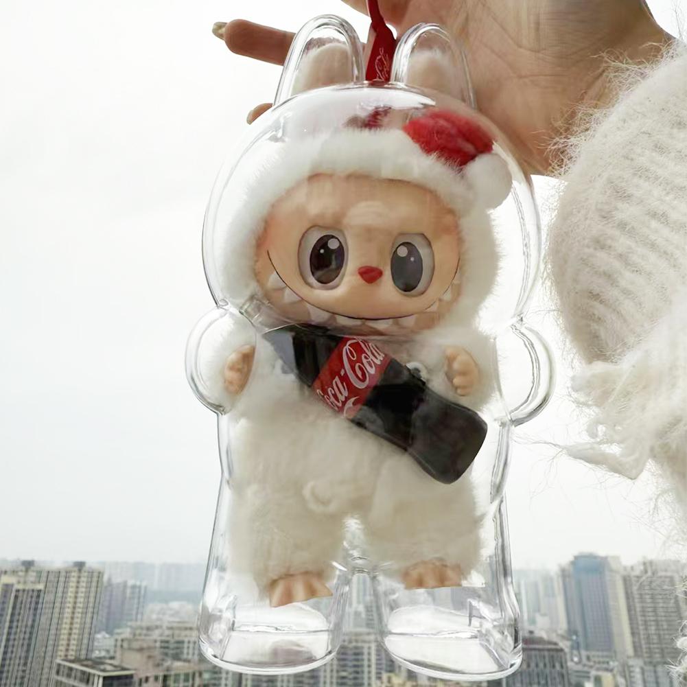 For Labubu Fall In Wild Transparent Protective Case Storage Case For Plush Dolls Display Bag No Doll Portable Cable Organizer Box