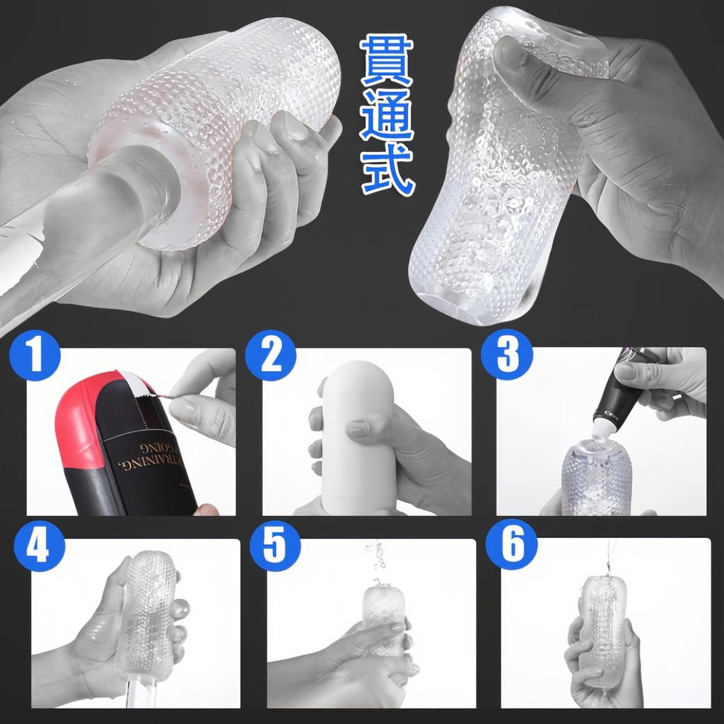 Reusable Transparent Adult Adult Goods for Adult Masturbation Goods for Adult Goods for Case Included Spiral Type Masturbator, Masturbator, Washable,