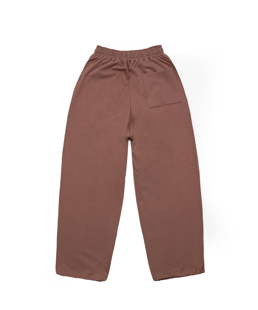 PHERMENON Pigment Oversized Wide String Jogger Pants - Mocha Brown