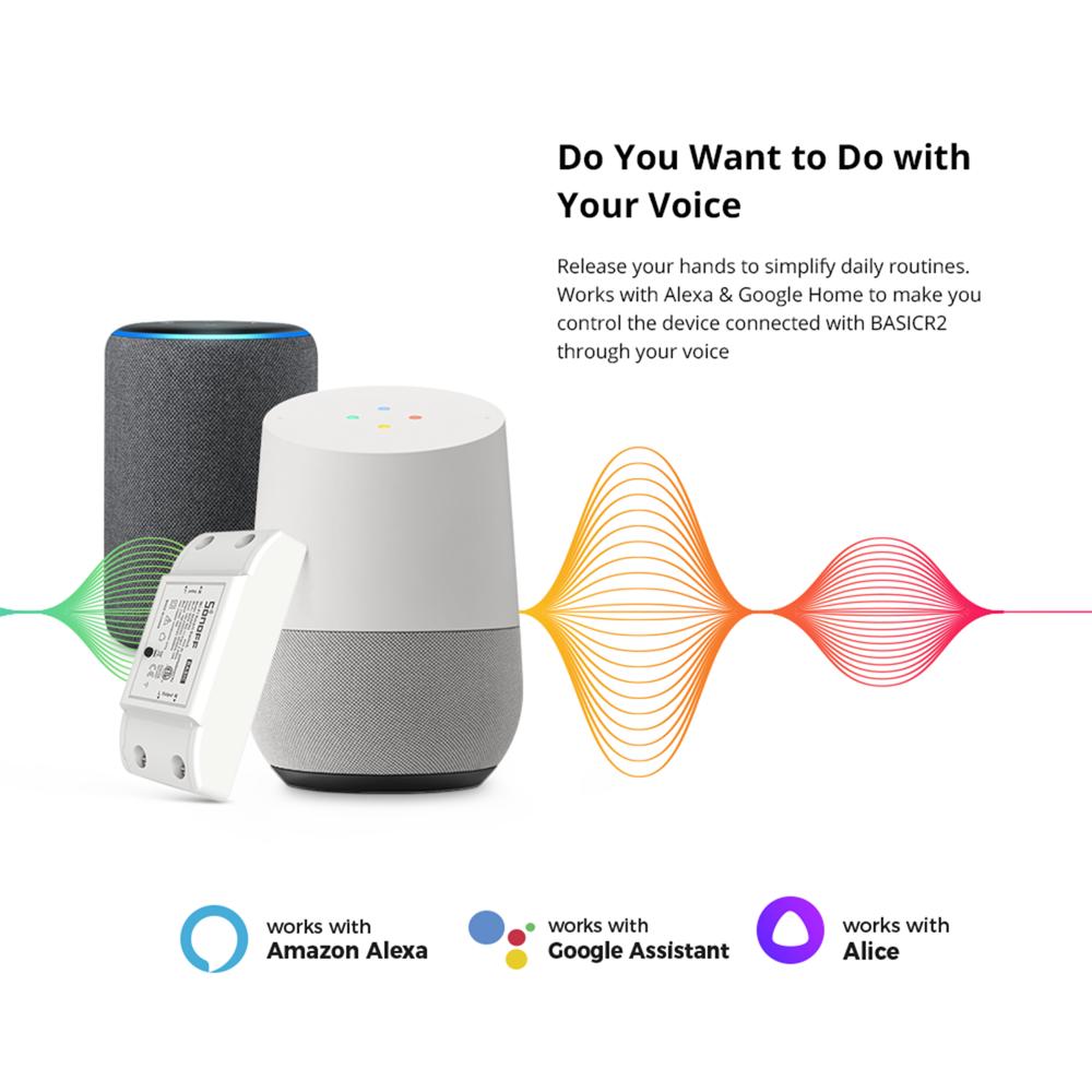 SONOFF RFR2 Smart Switch 433MHz RF WiFi Switch Remotely Control eWeLink APP Control Wireless Switch Module for Smart Home