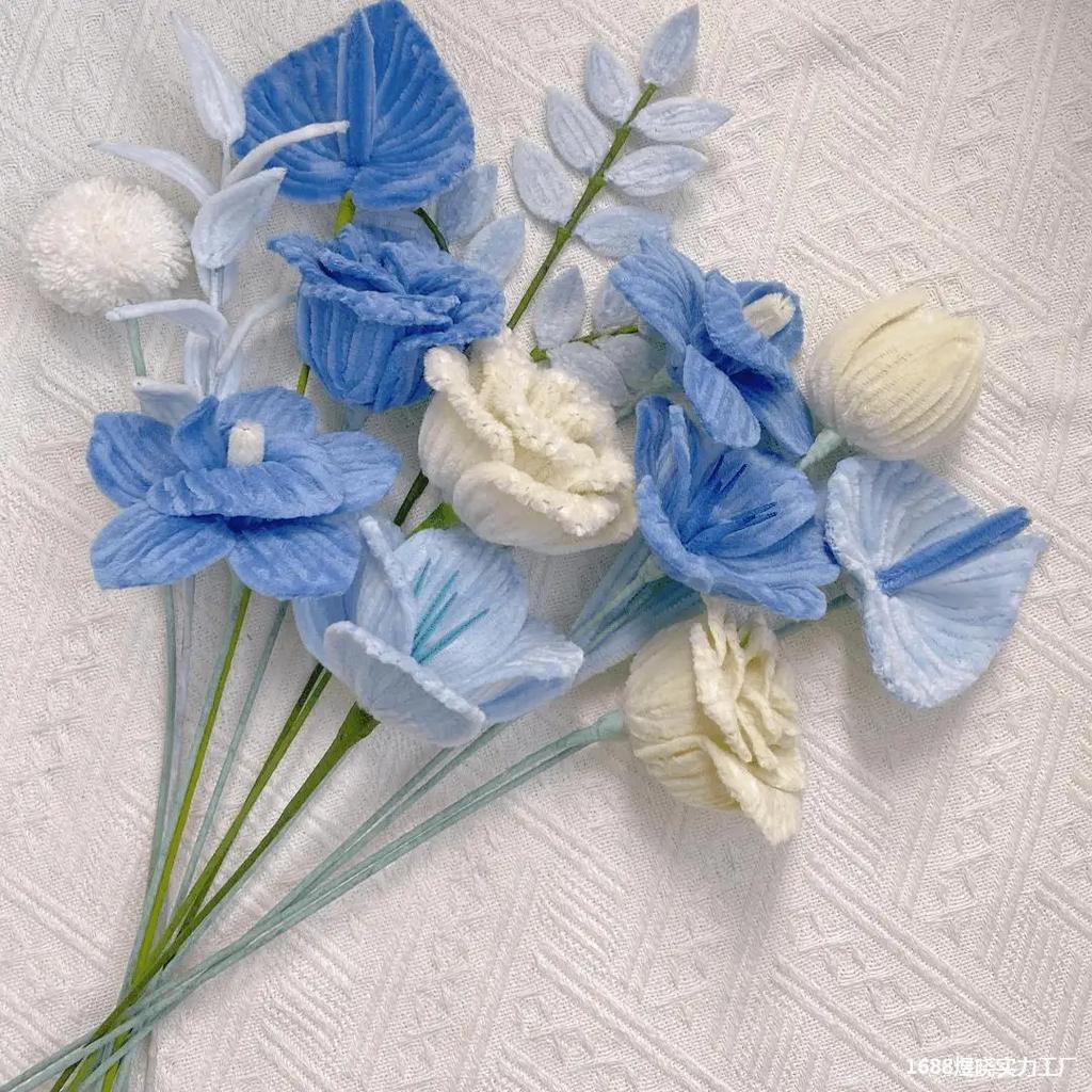 Artificial Flower Stem Wire Flower Pole Rod for Diy Chenille Stems Stick Simulation Flower Material With Green Floriculture Tape