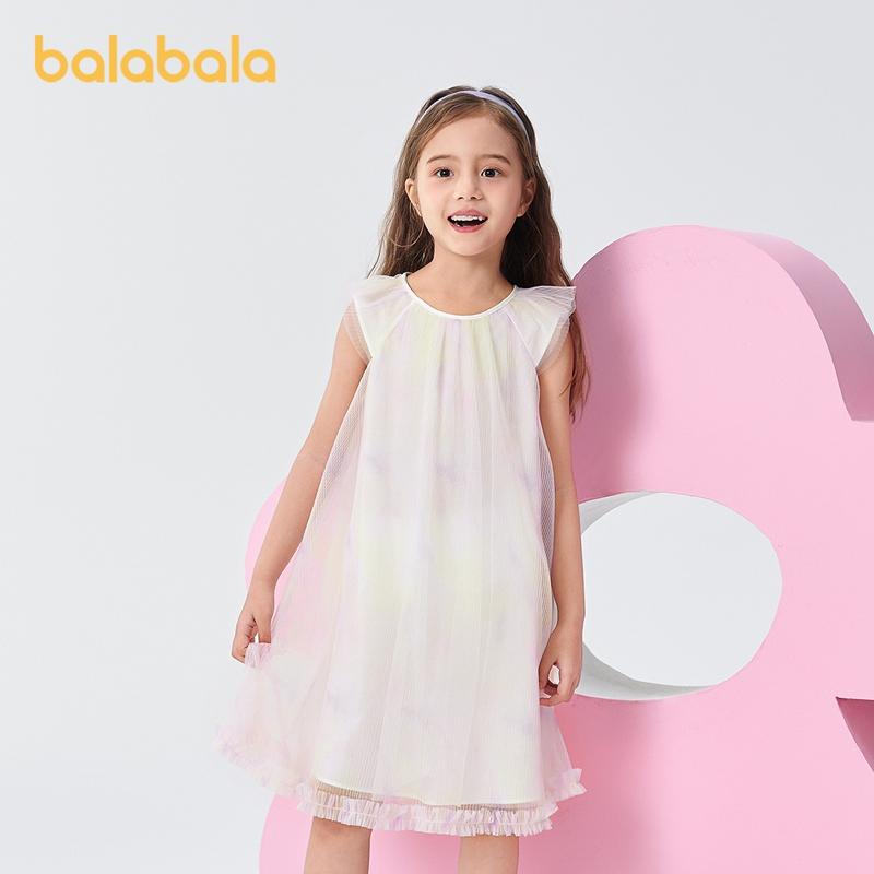 Balabala Girls' Dress Children's Dress New Summer Dress Gradient Mesh Skirt