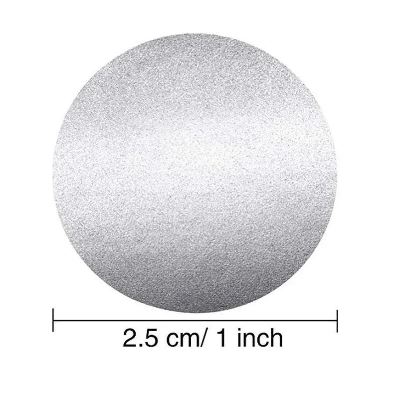 2 Roll Round Silver Scratch Off Stickers 1 Inch Labels Sticker for Party Activity Decorative Products