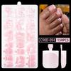 French Press On Toenail Set 120/150pcs Short Square Shiny Fake Toenails for Summer Foot Nail Art DIY Pedicure
