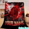 Custom Name Milan Logo Flannel Blanket Seasonal Universal Blanket For Indoor/outdoor, Perfect For Bedroom Sofa birthday gifts