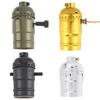 E26 / E27 Socket Vintage Retro Lamp Holder Aluminum Bulb Light Screw Sockets 4 Colors with Switch 110V/220V
