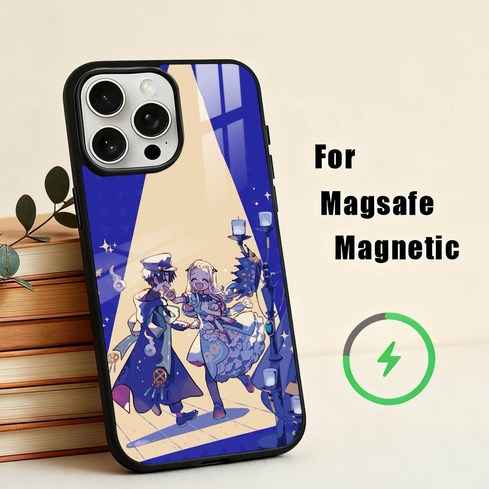 

Чехол для телефона Campus Manga Toilet-Bound Hanako-kun Для iPhone 17, 16, 15, 14, 13, 12, 11 Plus, С крышкой для магнитной беспроводной зарядки iPhone15Plus
