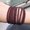 Natural6A Burgundy garnet multi-loop bracelet for women, fashionable crystal bracelet, gift for girls and students in summer