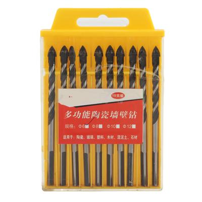 10 pcs Mèches Noires Angle Croisé Pointe de Lance Queue Hexagonale Mèche Béton Céramique pour Carrelage Brique