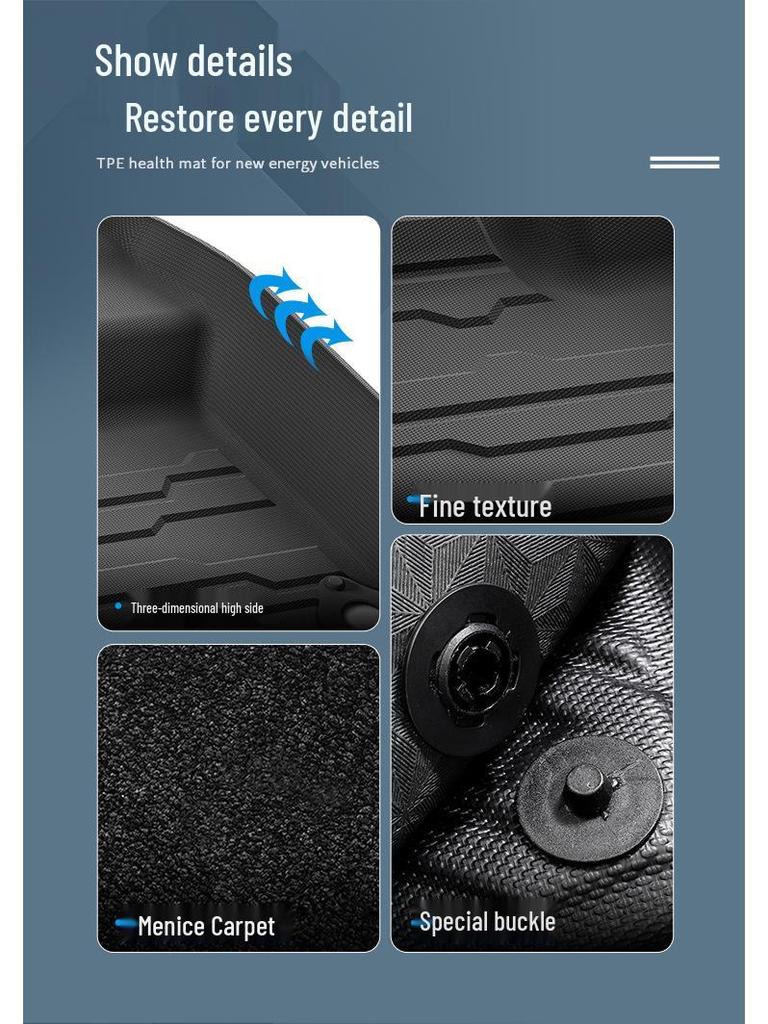 Umweltfreundliche TPE-Autofußmatten mit Kofferraum- und Rücksitzlehnen-Pads für 2018-2025 Land Rover Discovery Sport.