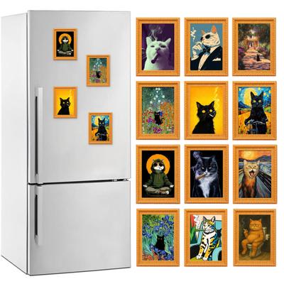 Magnet 3D Wooden Frame Cat Refrigerator Decoration