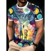 Camiseta de Moda para Hombre con Estampado 3D Cuello Redondo Manga Corta Estilo Urbano de Moda