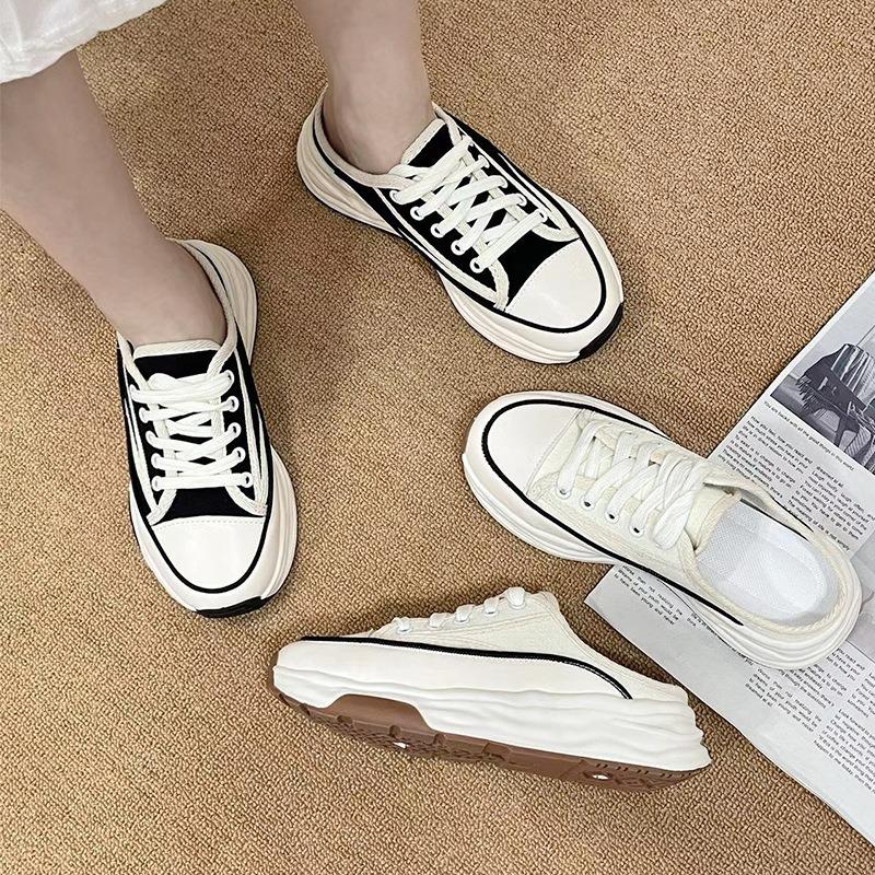 Dad shoes women's summer new student platform sports shoes casual height increase bag head half drag